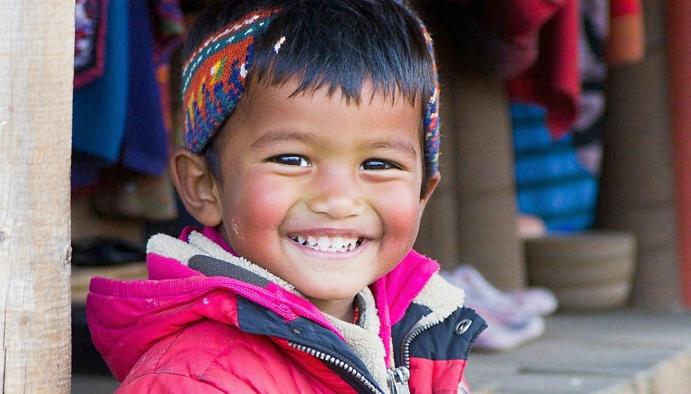 A smiling Nepali child benefiting from My Little Sherpa donations